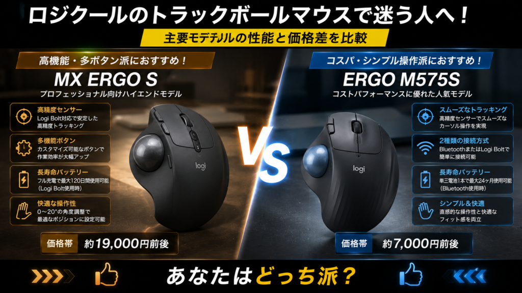 ロジクールのトラックボールマウスで迷う人へ！主要モデルの性能と価格差を比較
